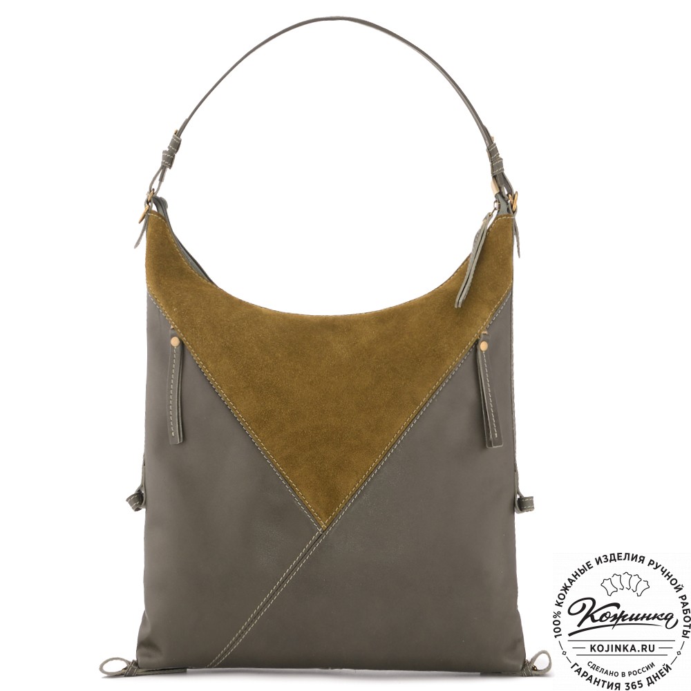  Женская кожаная сумка "Эмилия" (хаки)